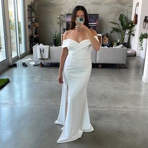 White Off-Shoulder Maxi Dress